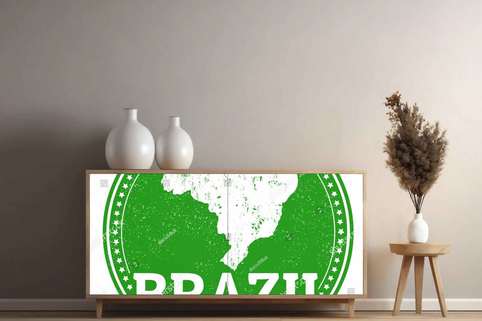 Patriotyczny motyw Brazylii w vintage stylistyce