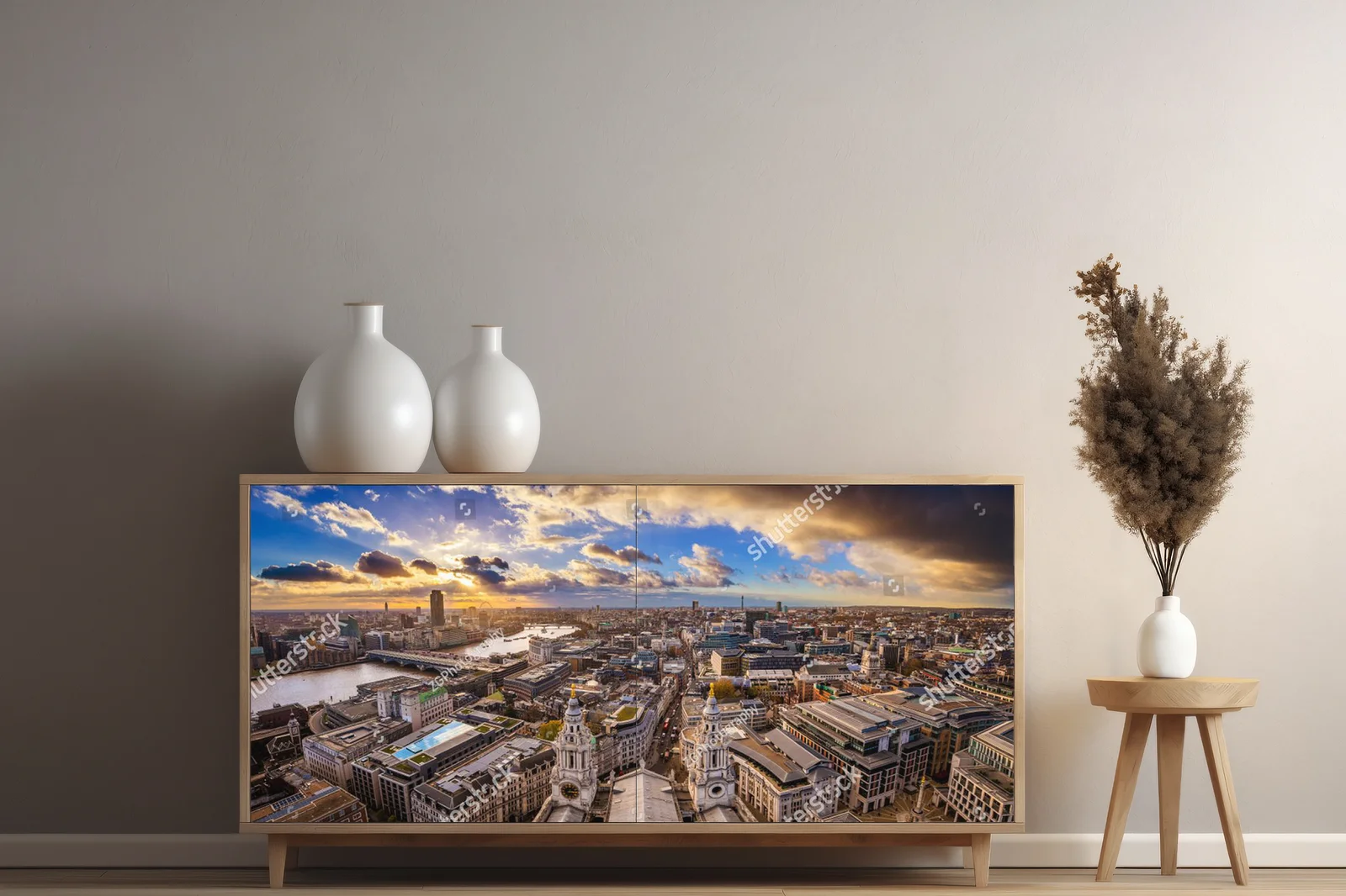 Panorama Londynu o zachodzie słońca