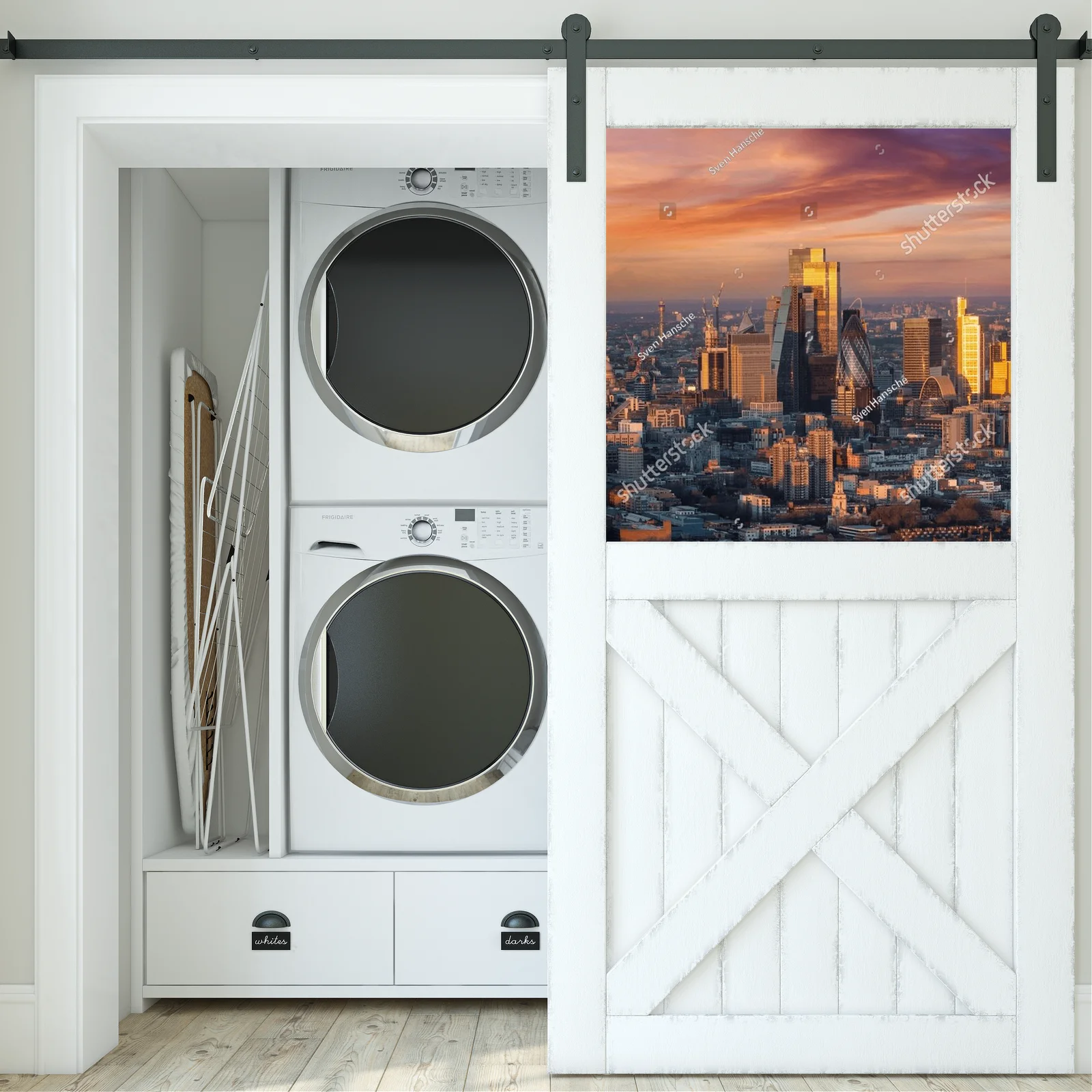 Panoramiczny widok londyńskiego skyline o wschodzie słońca