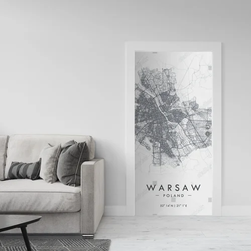 Warszawska mapa wektorowa w minimalistycznym stylu