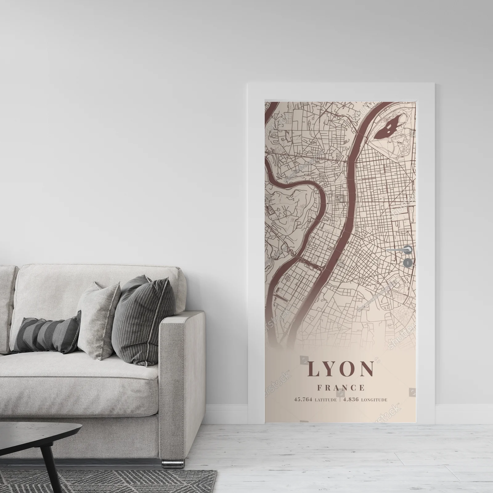 Lyon w kremowych odcieniach - miejska poezja na ścianie