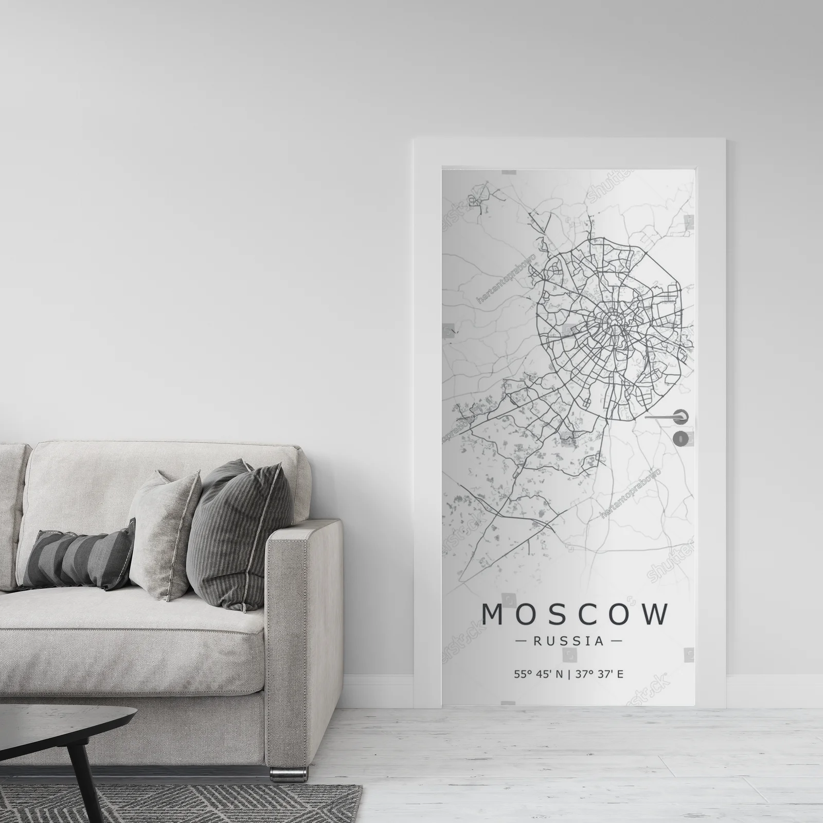Zachwycająca Mapa Moskwy w Minimalistycznym Stylu