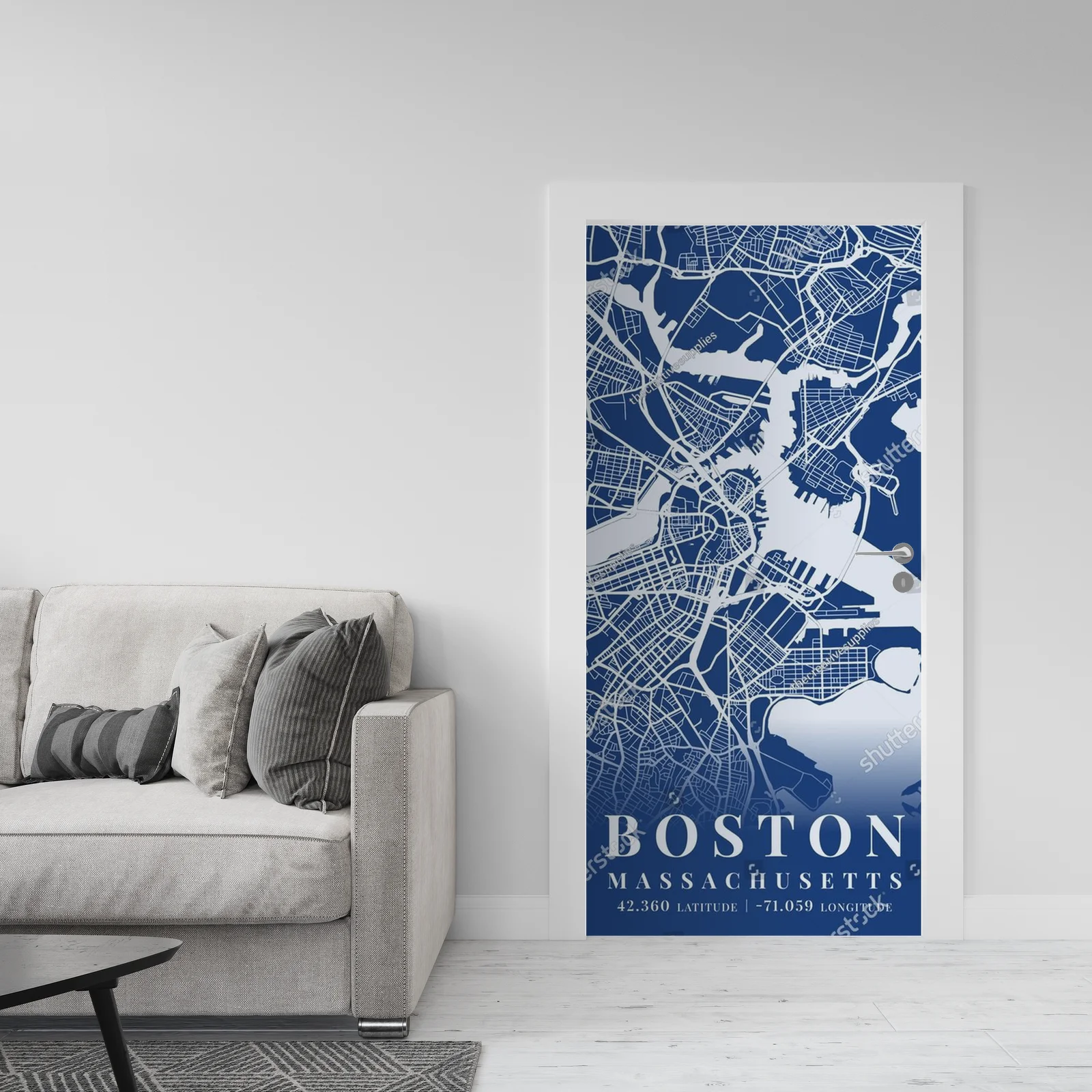 Niebieska mapa Bostonu – artystyczna kompozycja
