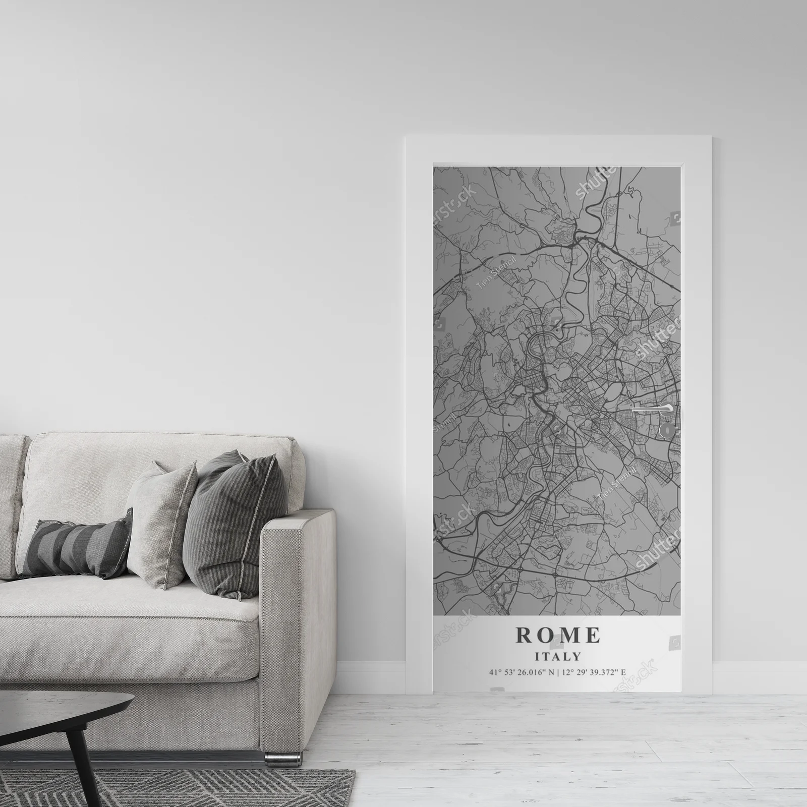 Elegancka mapą Rzymu w monochromatycznej szarości