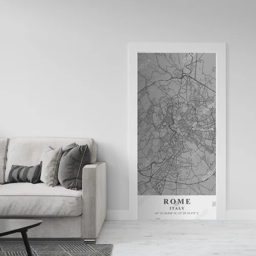 Elegancka mapą Rzymu w monochromatycznej szarości