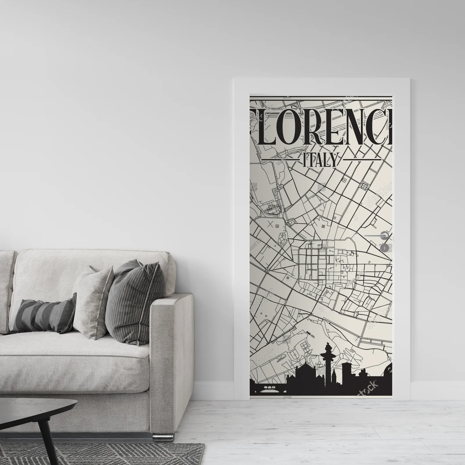 Stylowy retro plan ulic Florencji w pastelowych barwach