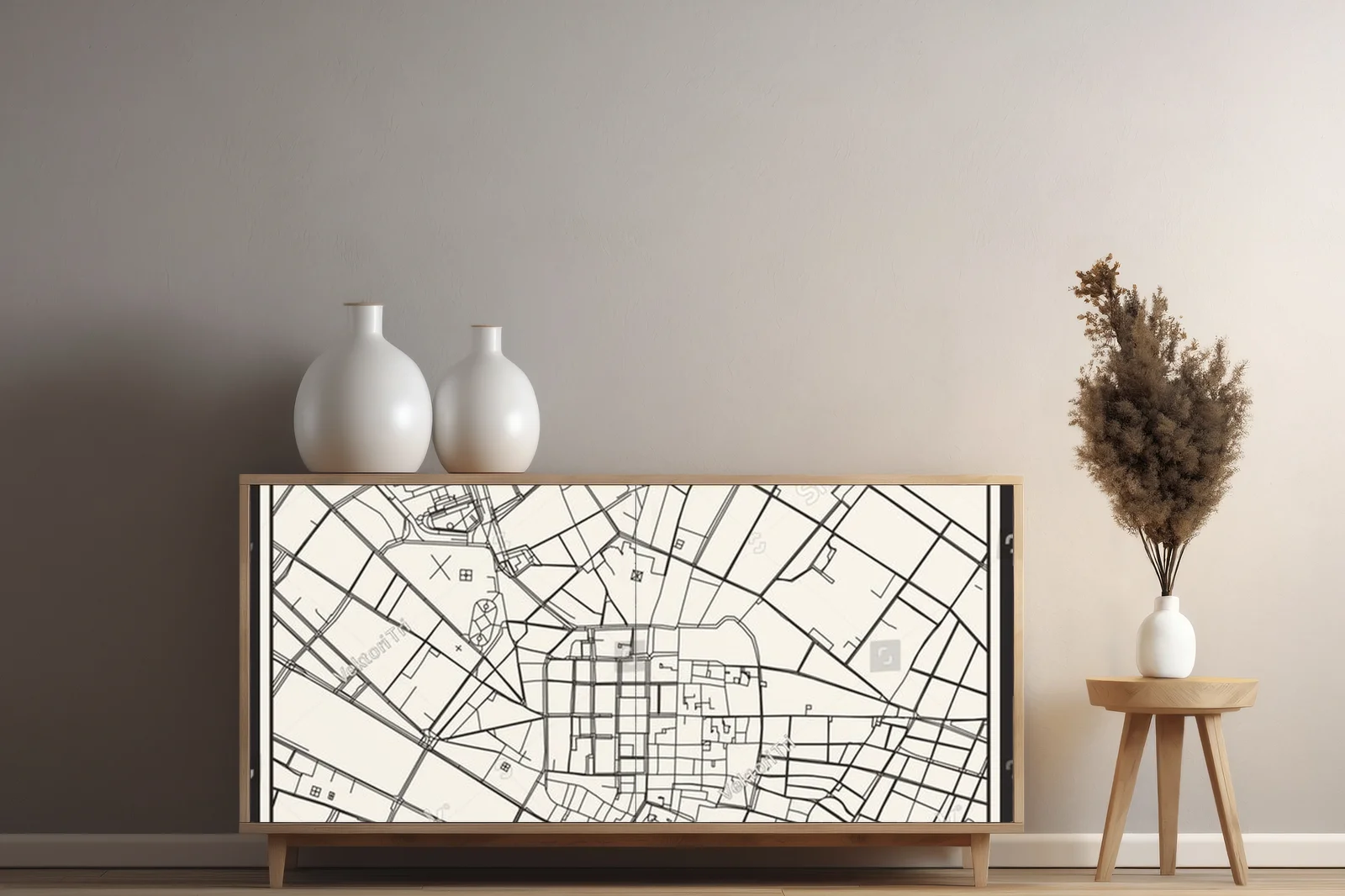 Stylowy retro plan ulic Florencji w pastelowych barwach