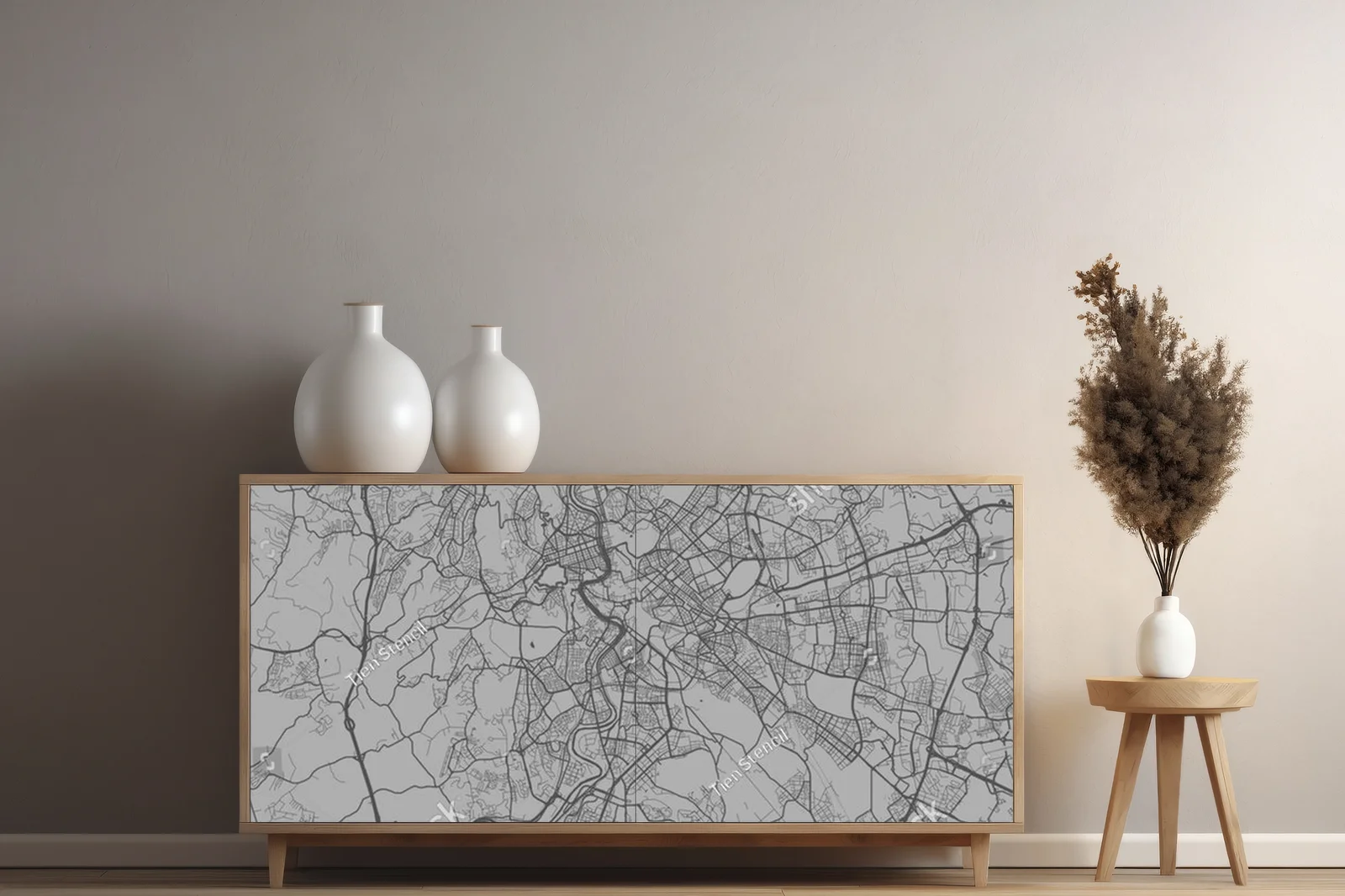 Elegancka mapą Rzymu w monochromatycznej szarości