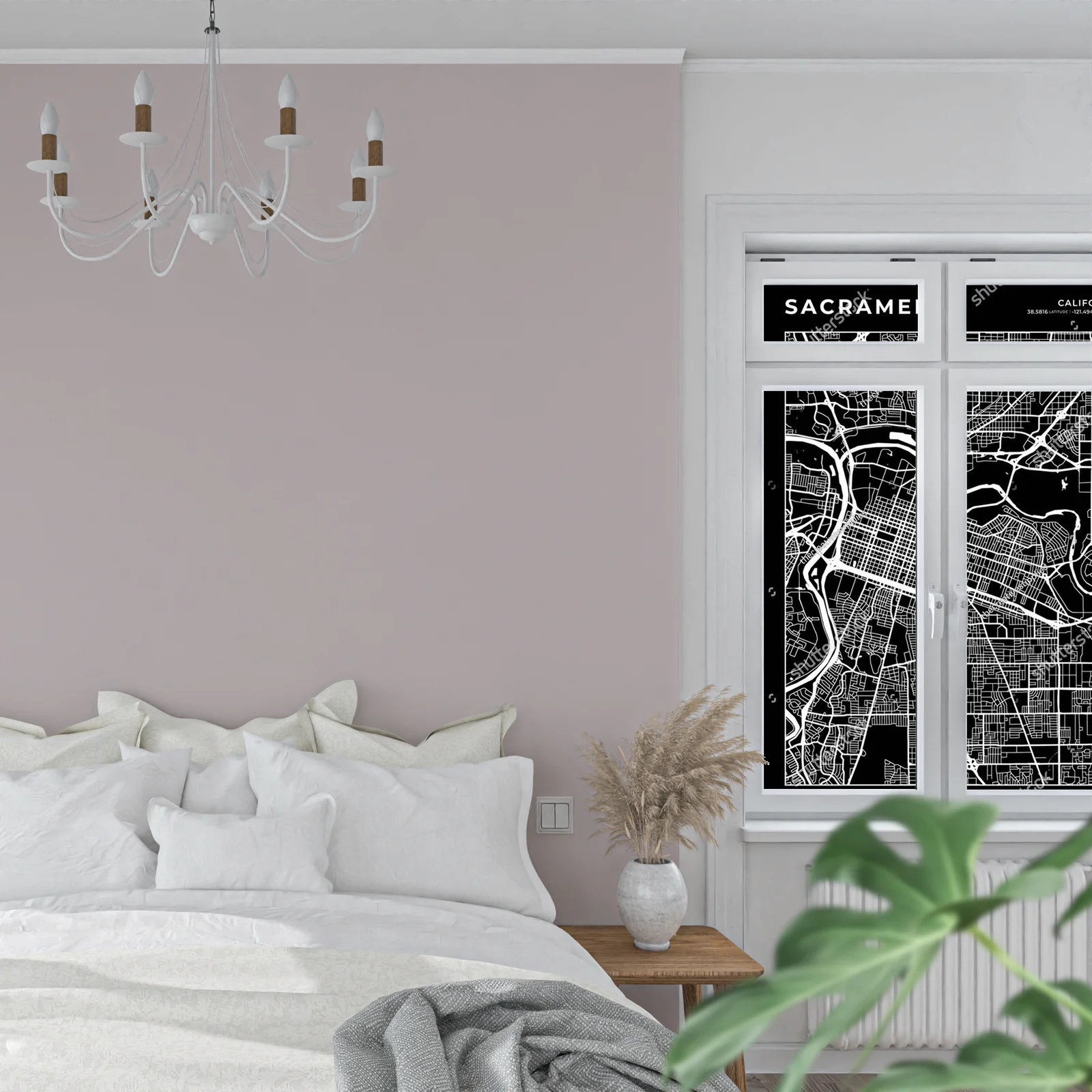Czarująca mapa Sacramento w klasycznej elegancji