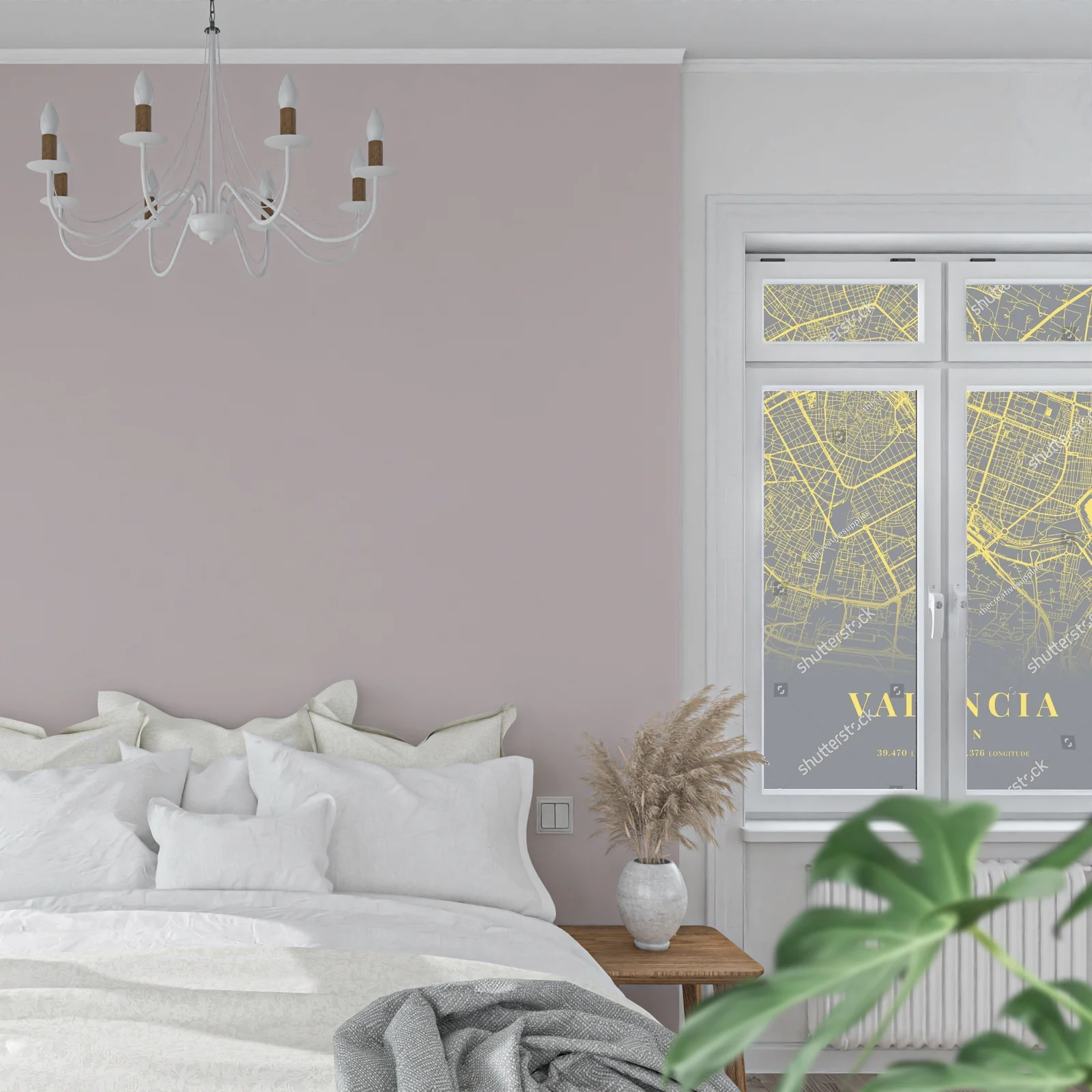 Elegancka mapa Walencji w pastelowych odcieniach
