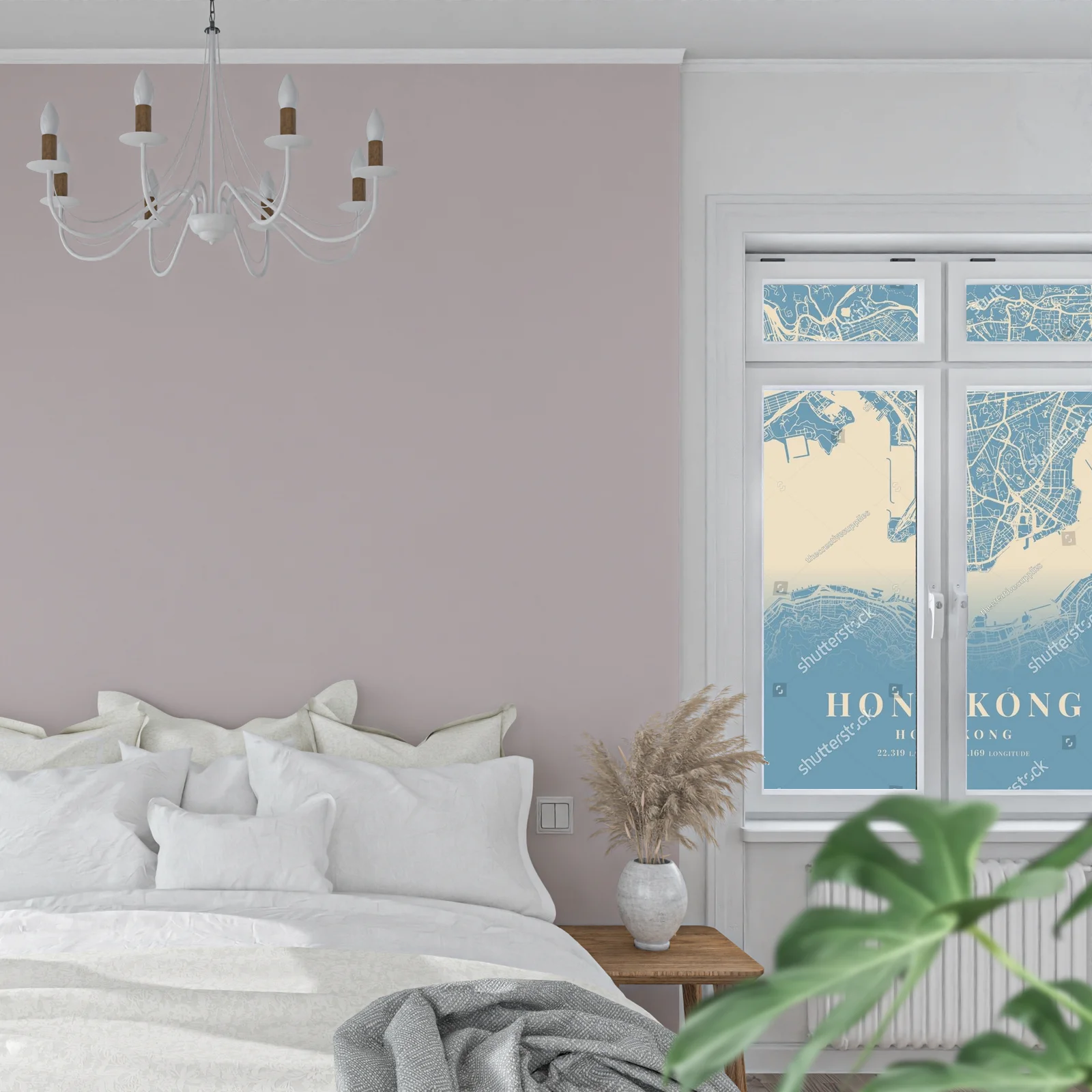 Miejski krajobraz Hongkongu w pastelowych odcieniach