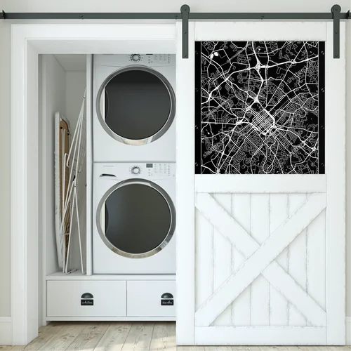 Elegancka mapa Charlotte w monochromatycznych odcieniach