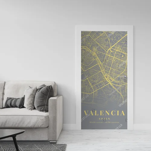 Elegancka mapa Walencji w pastelowych odcieniach