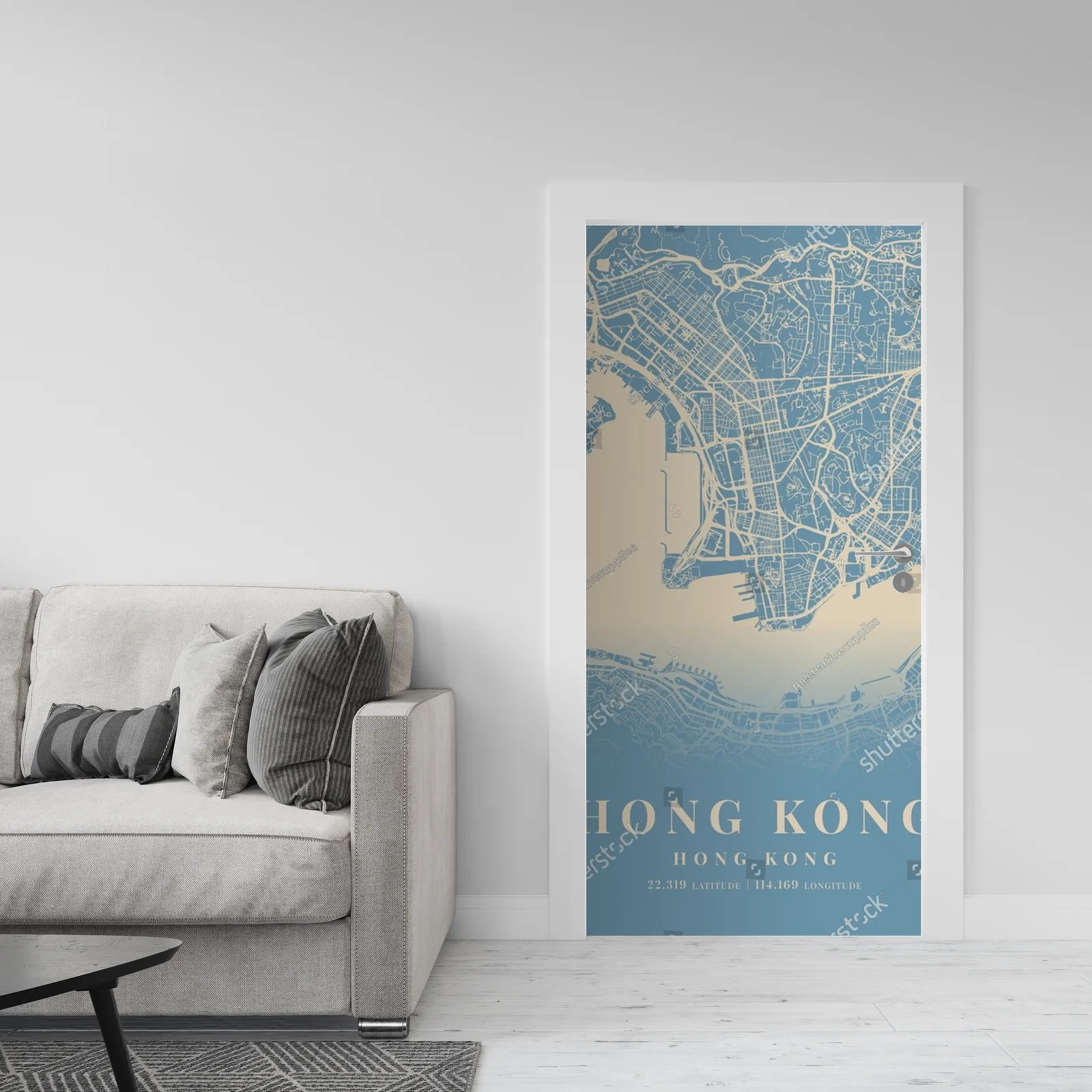 Miejski krajobraz Hongkongu w pastelowych odcieniach