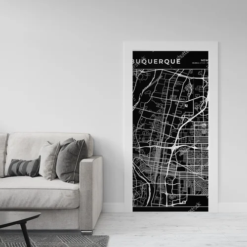 Miejska mapa Albuquerque w eleganckiej czerni
