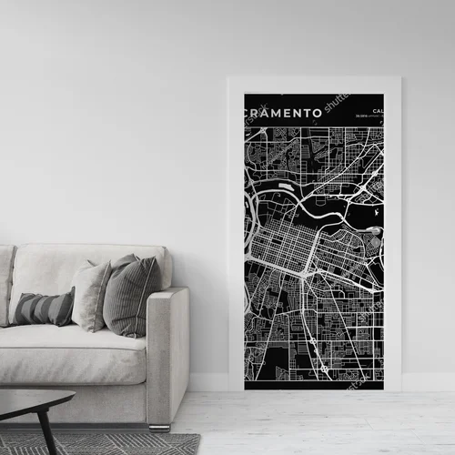 Czarująca mapa Sacramento w klasycznej elegancji