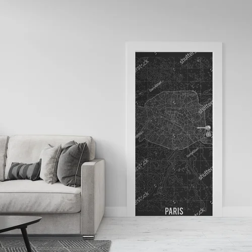 Elegancka mapa Paryża w odcieniach szarości