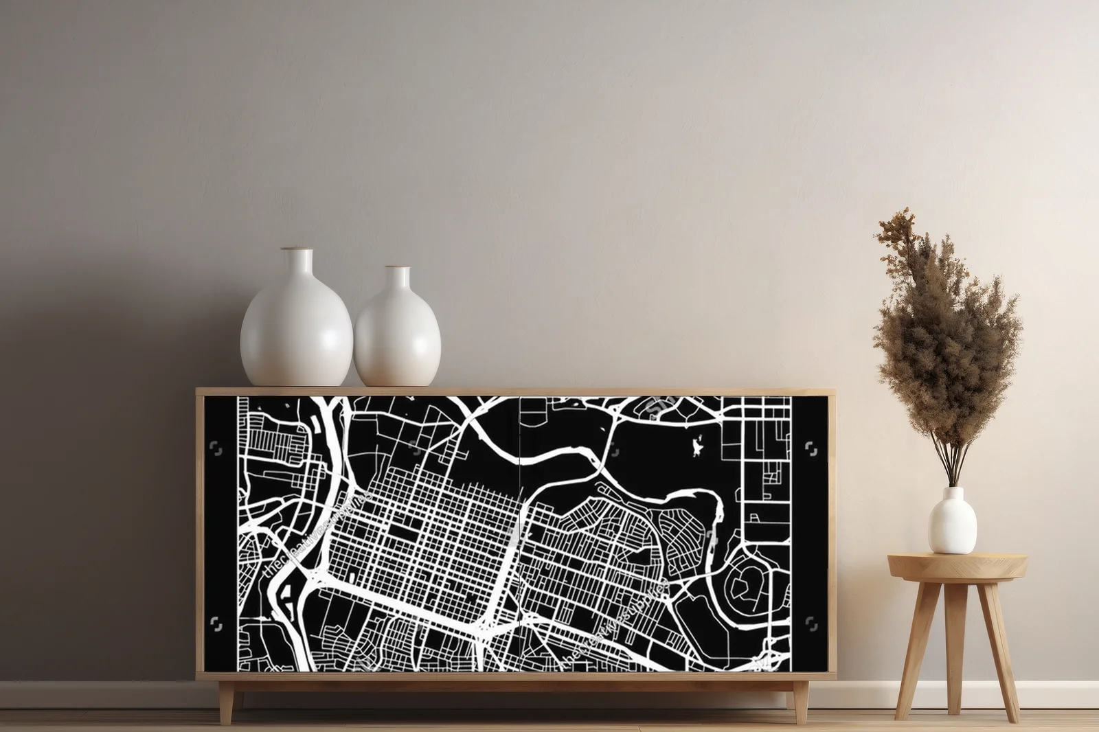 Czarująca mapa Sacramento w klasycznej elegancji