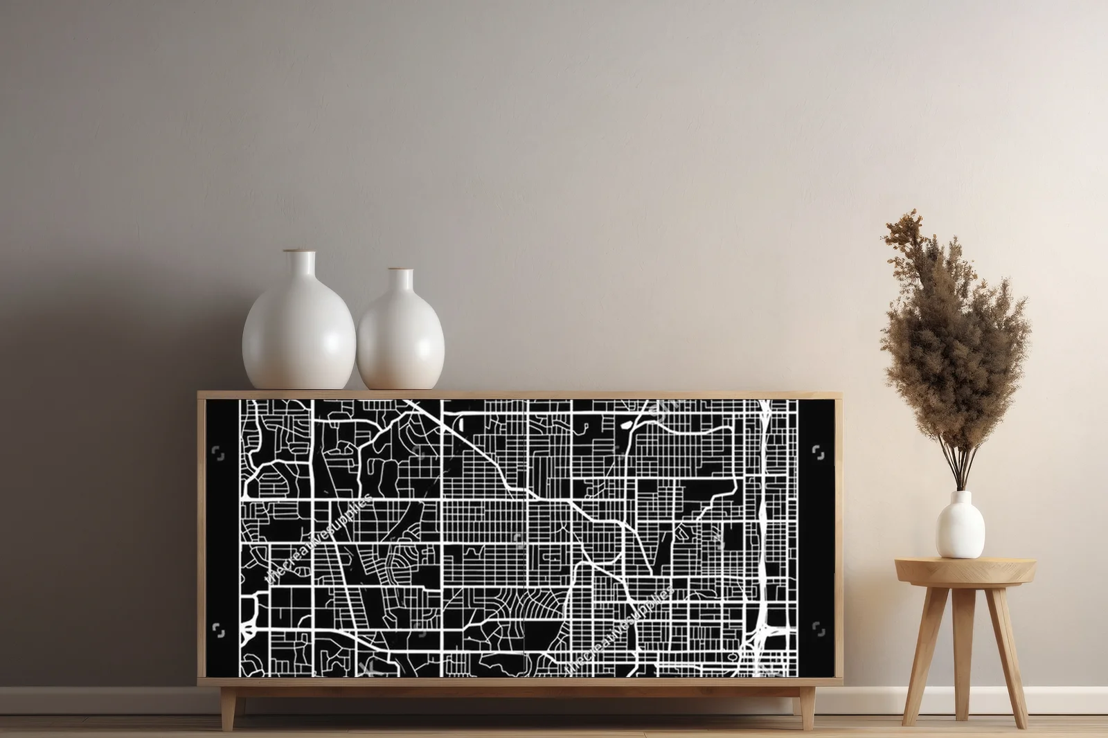 Elegancka mapa Omaha w monochromatycznej gamie