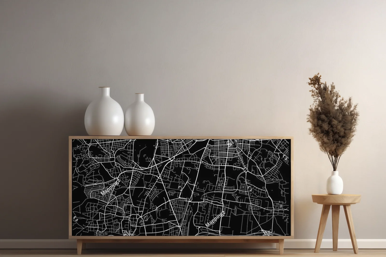 Elegancka mapa Meidlingu w monochromatycznych tonach