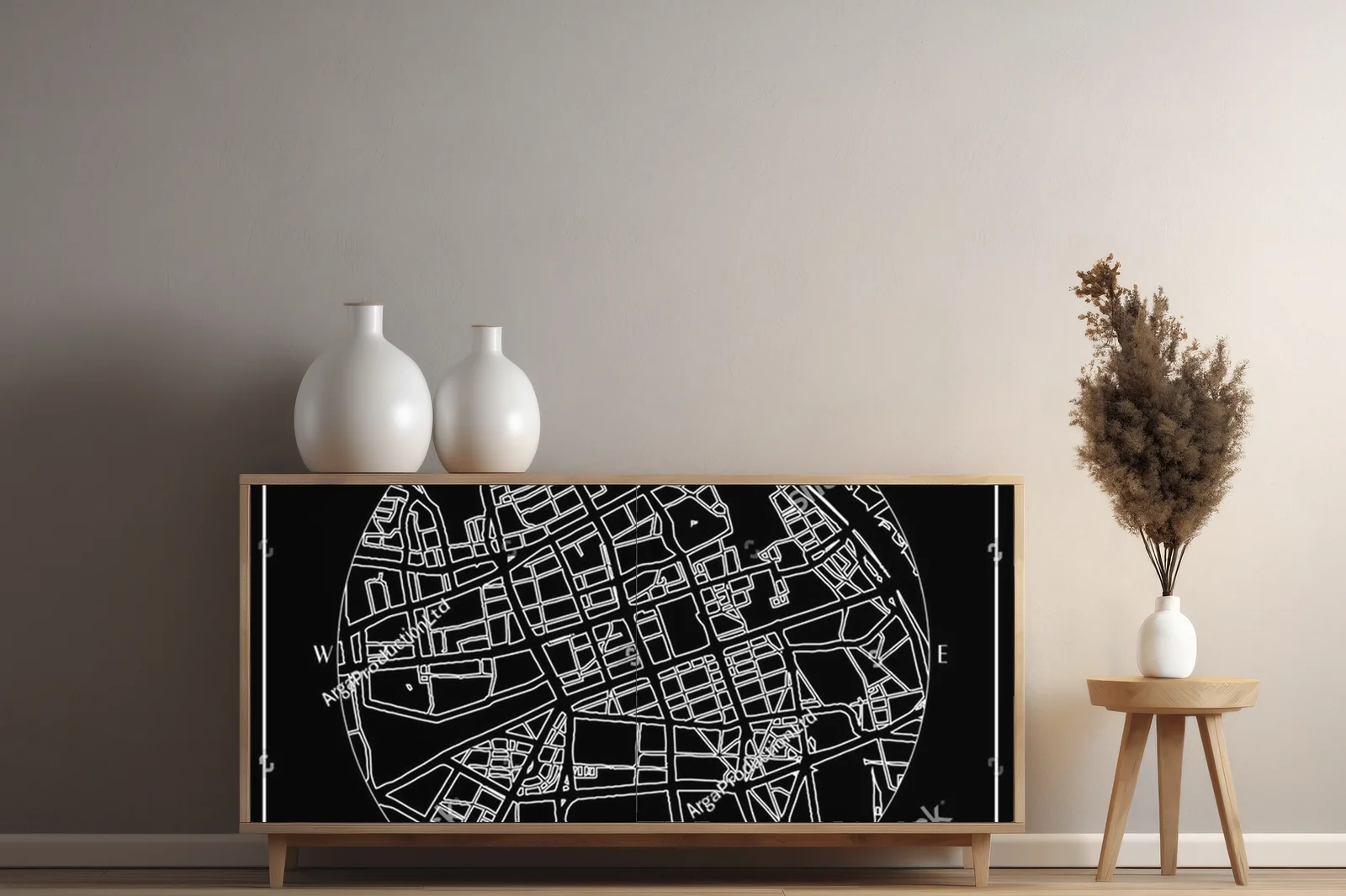 Warszawska mapa czerni i bieli – elegancja w detalu