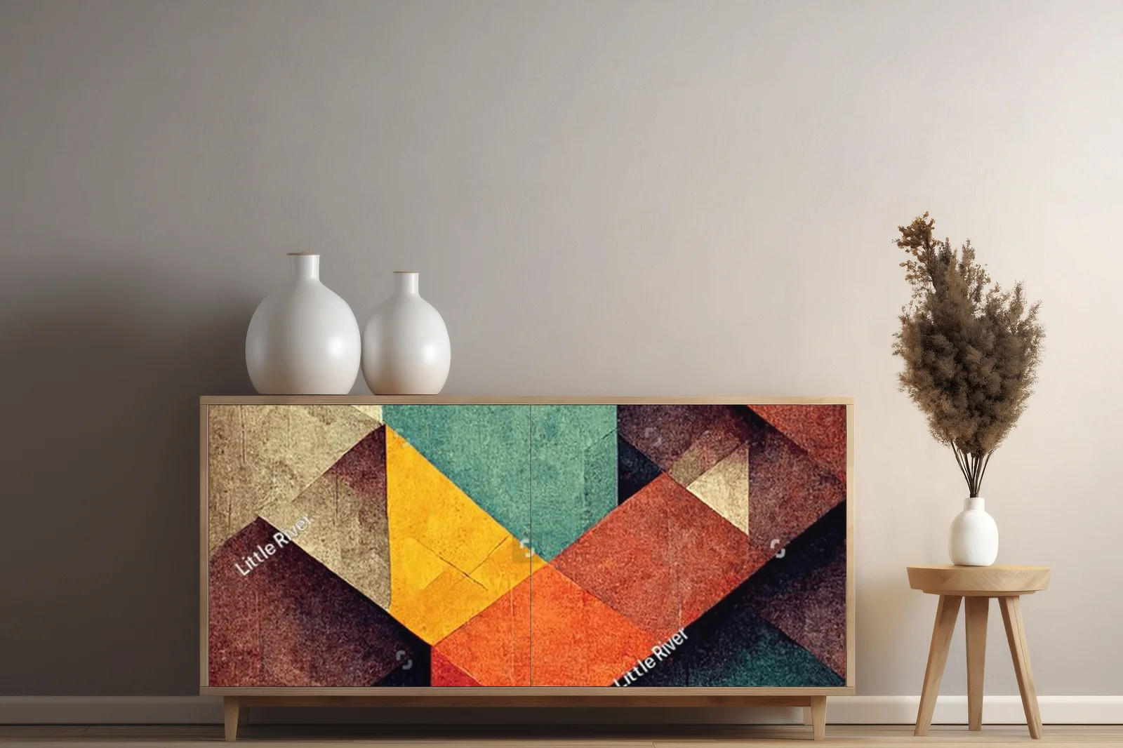 Kolorowe geometrie w nostalgicznych odcieniach