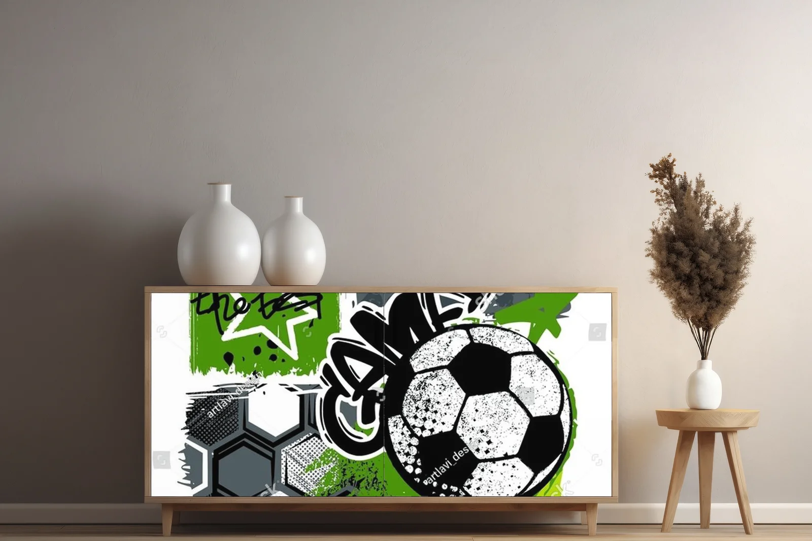 Dynamiczna kompozycja futbolowa w nowoczesnym stylu
