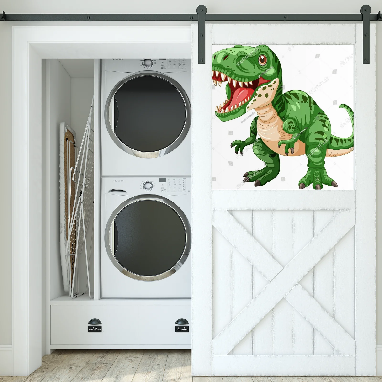 Zielony dinozaur w radosnej przygodzie