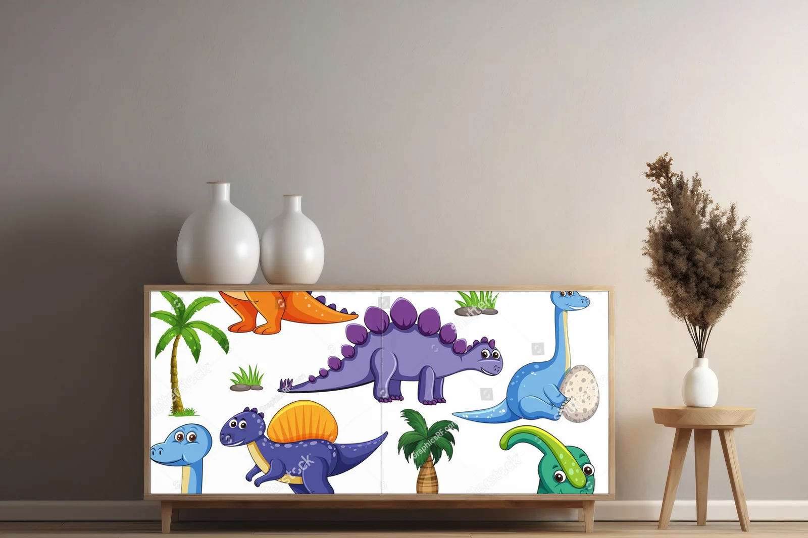 Wesołe dinozaury w komiksowym stylu