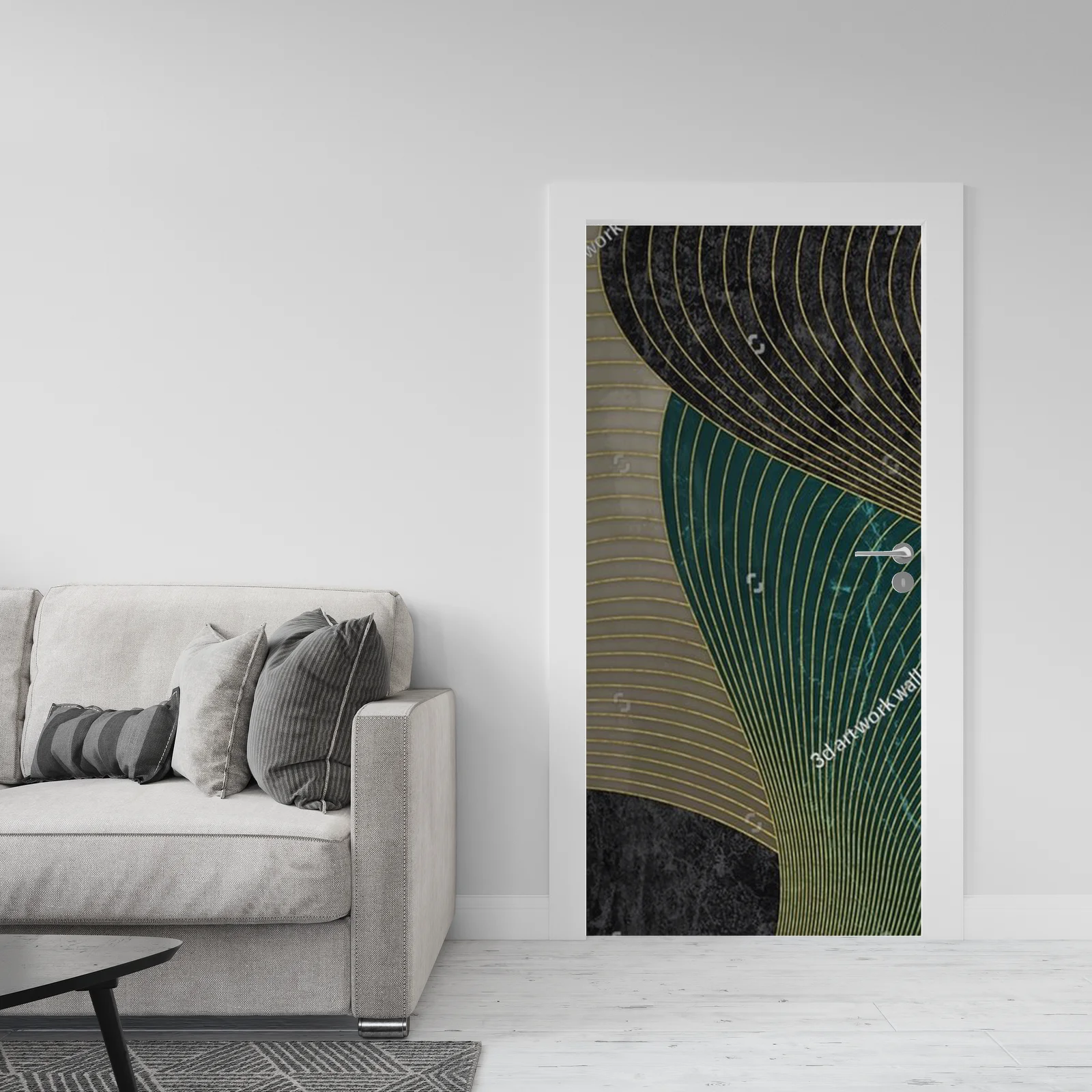 Geometryczne kształty w złotych barwach