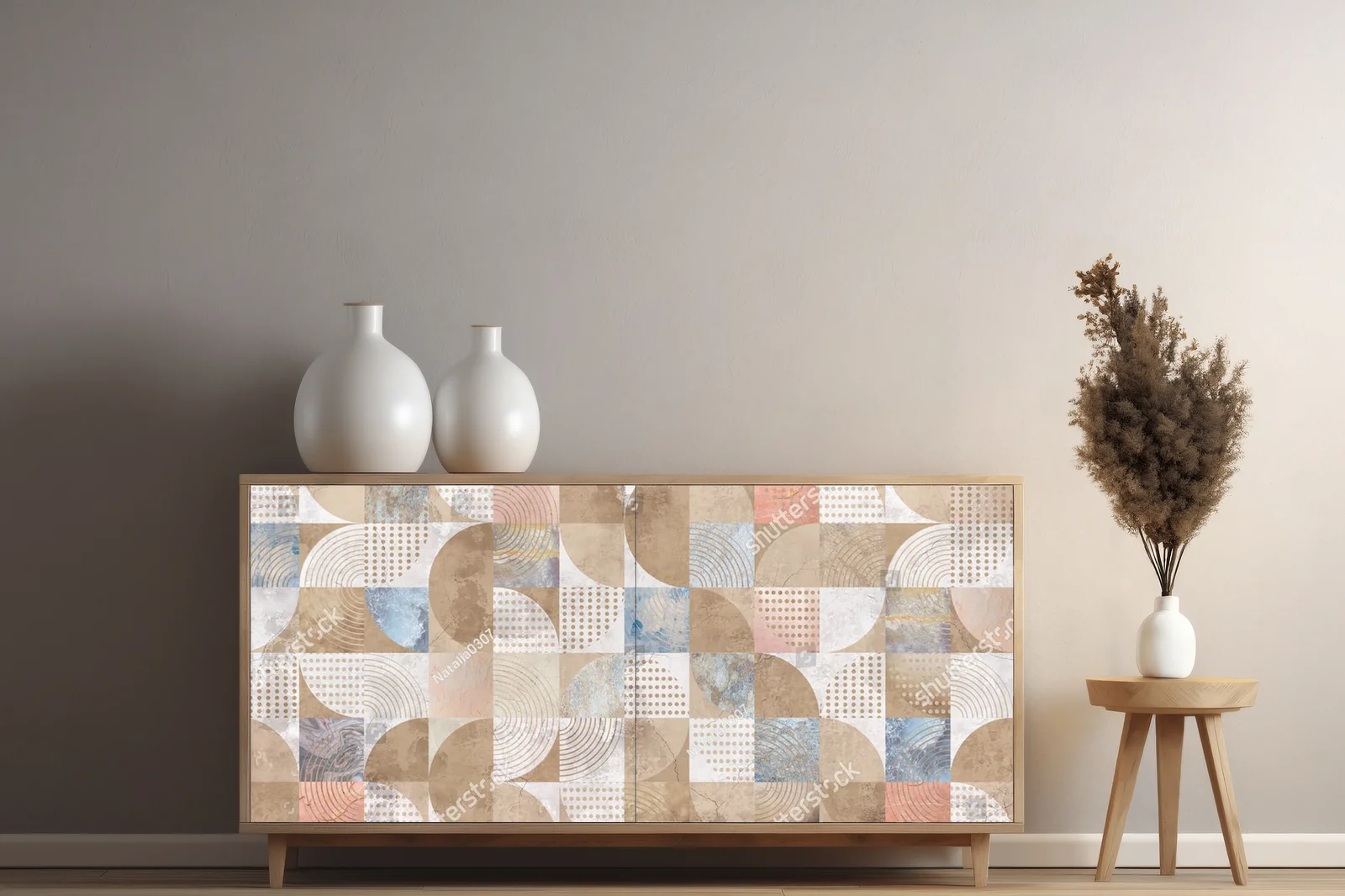 Harmonia geometrycznych kształtów w pastelowych tonach