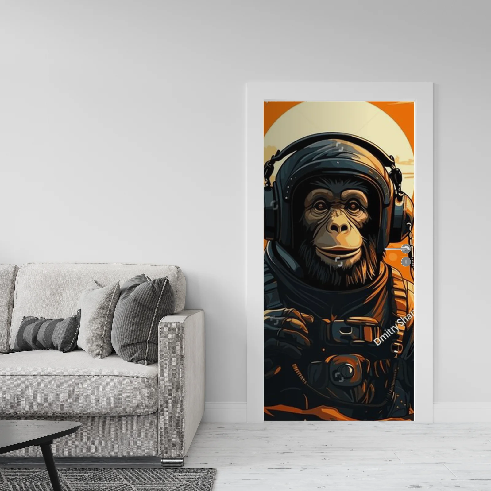 Kosmiczna małpa w hełmie astronauty