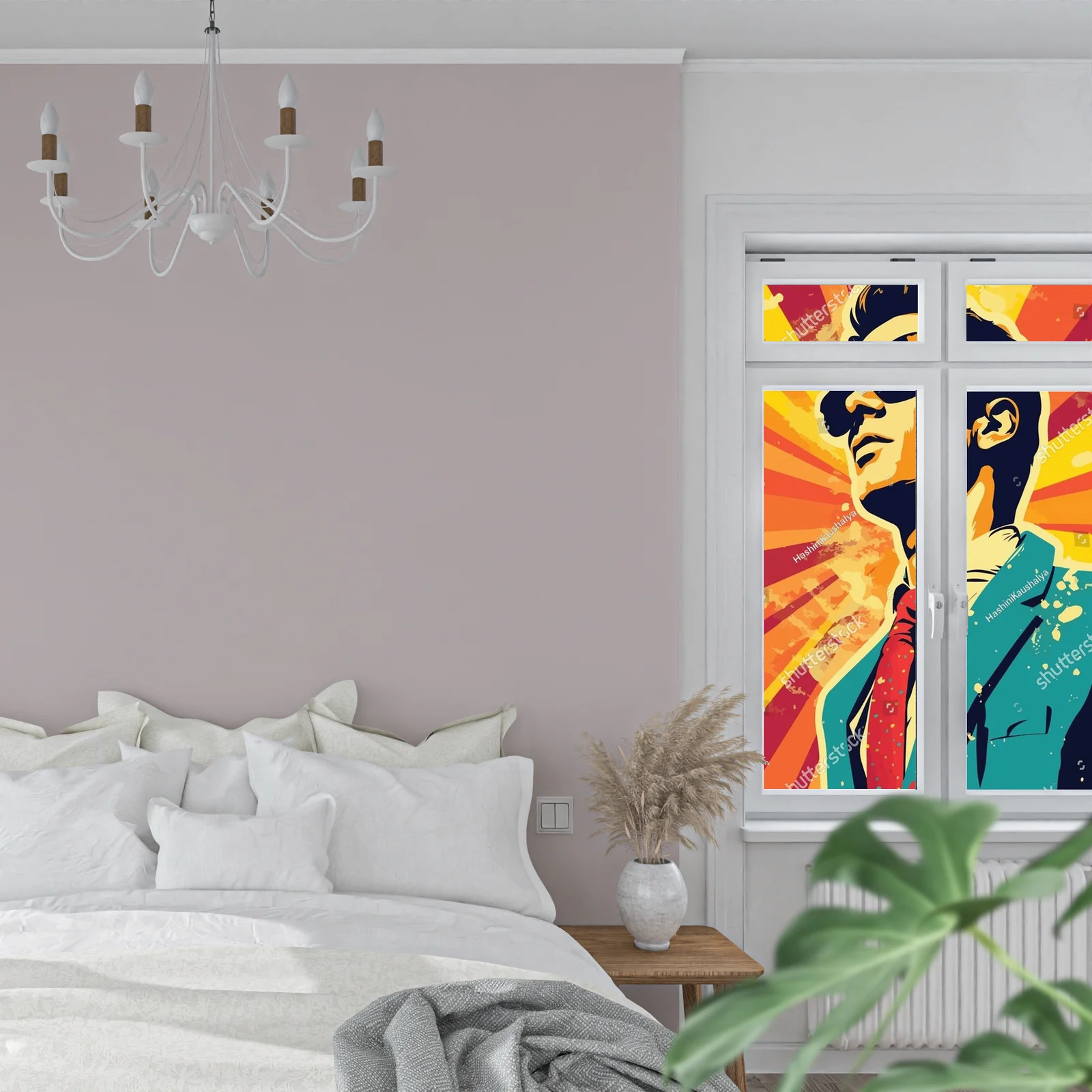 Futurystyczny pop-artowy portret chłopca w wibrujących kolorach