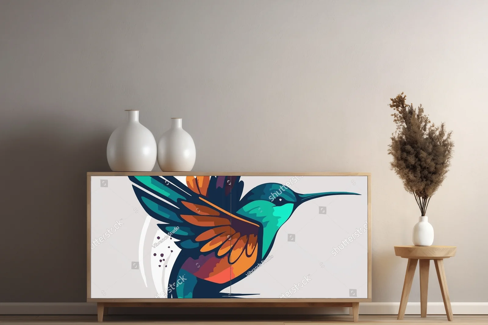 Kolorowe kolibry w dynamicznych kompozycjach