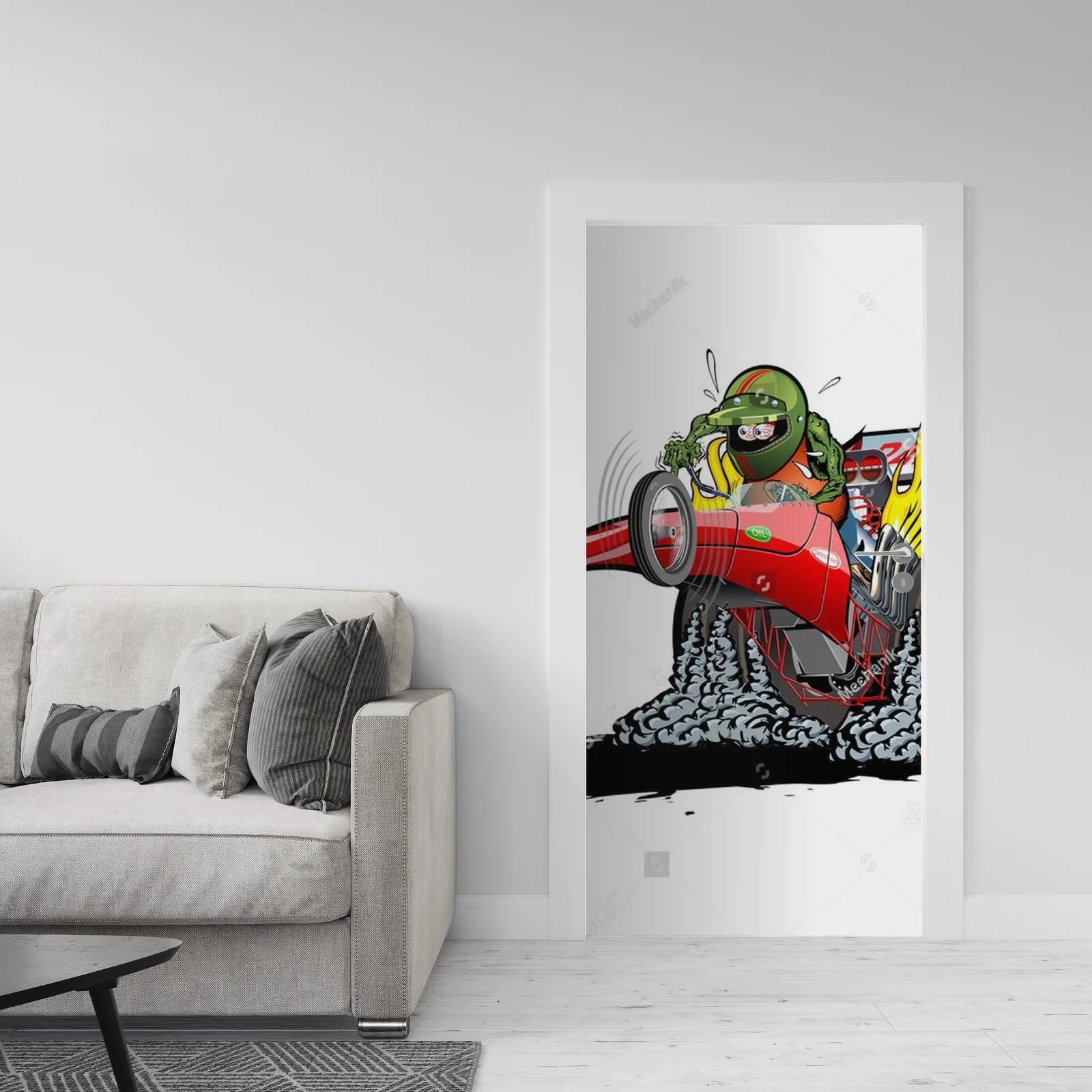 Niezwykły dragster w kolorowej akcji