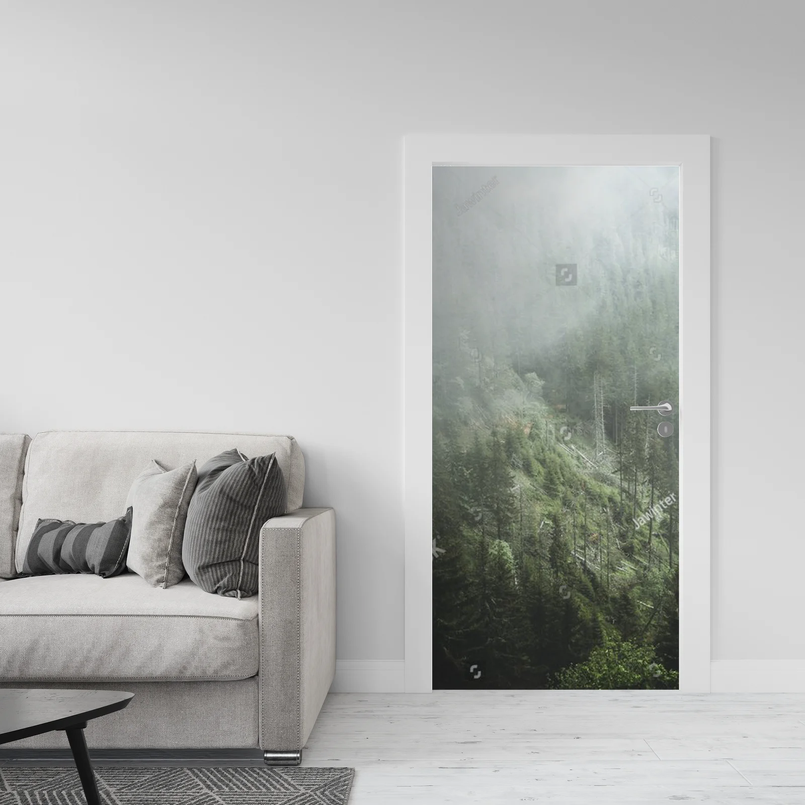Misty Pine Forest in Ethereal Shades