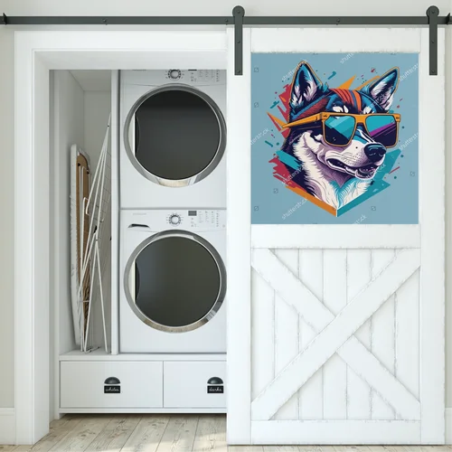 Stylowy husky w odcieniach turkusu