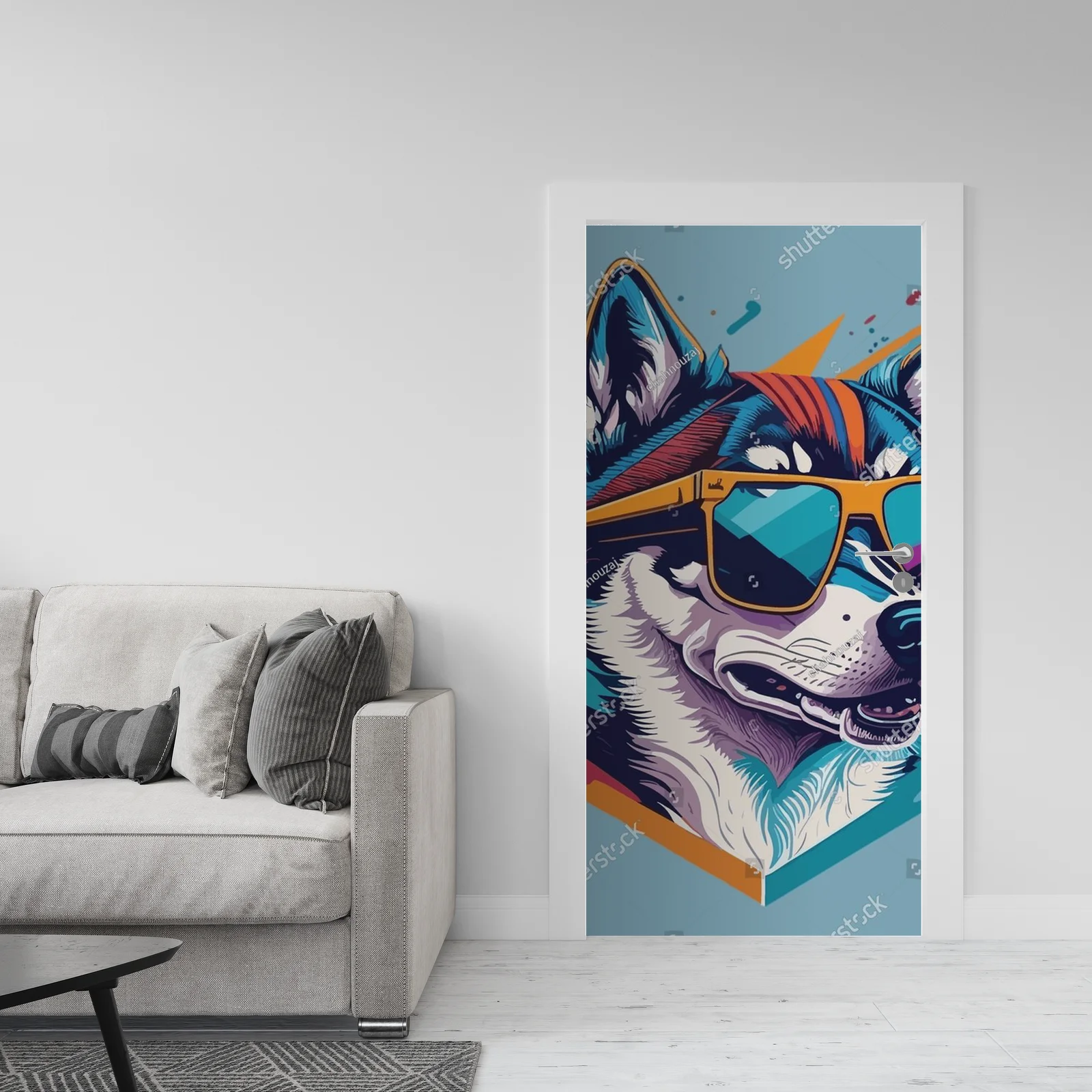 Stylowy husky w odcieniach turkusu