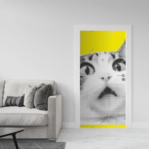 Zabawna kocia kompozycja w pop-artowym stylu