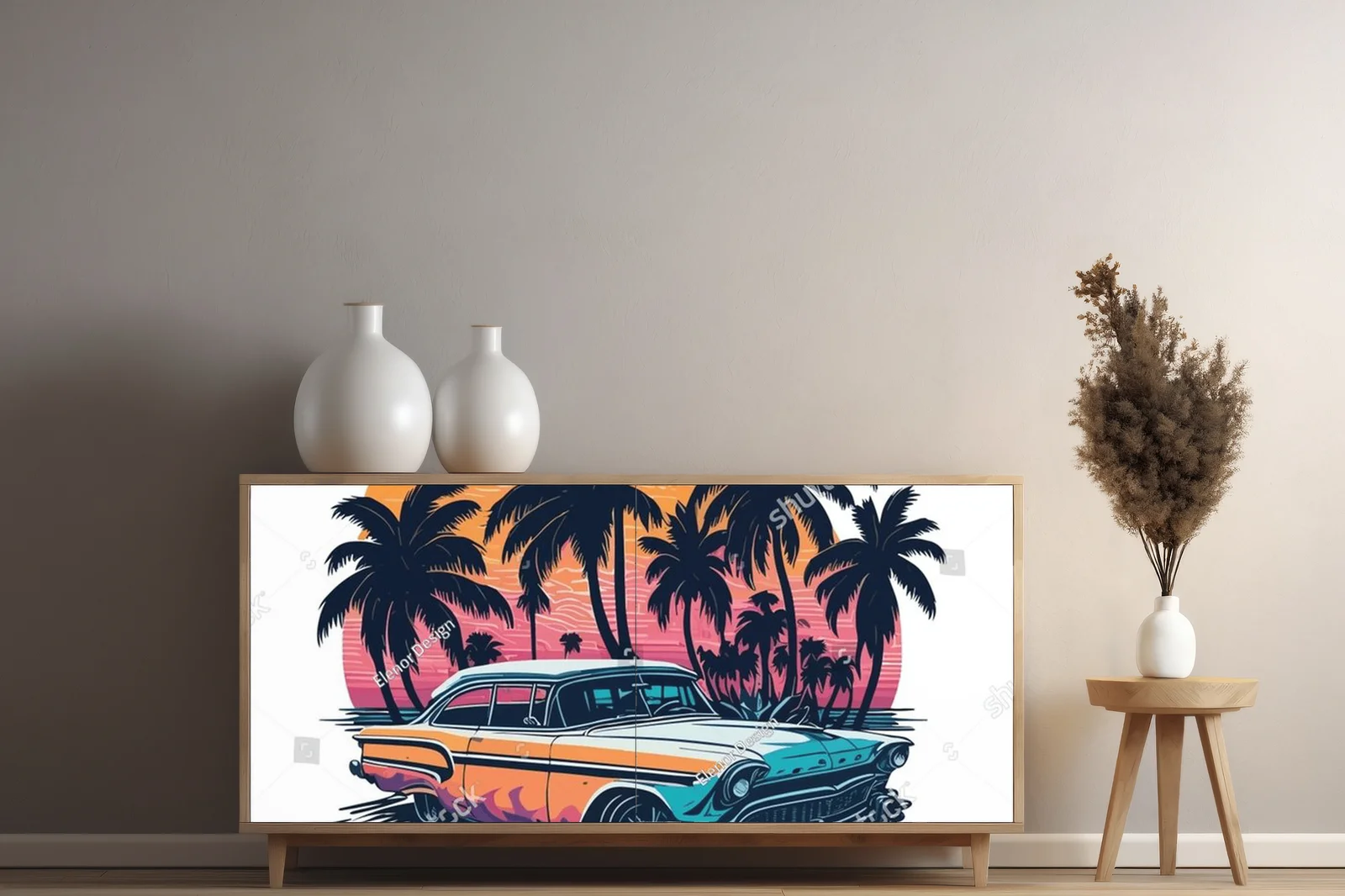 Retro w stylu vintage na letniej plaży