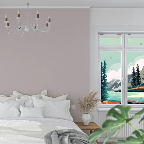 Malowniczy krajobraz Maligne Lake w pastelowych odcieniach