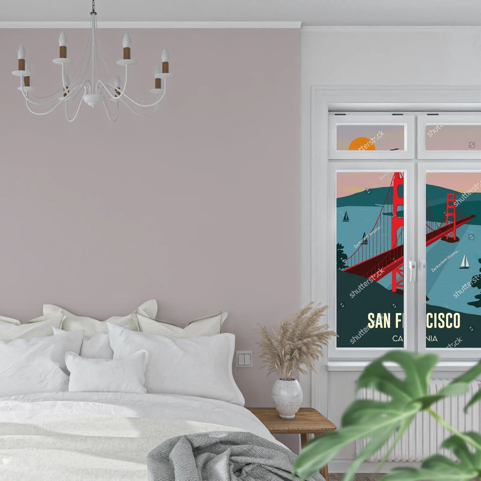Zachód słońca nad mostem Golden Gate w San Francisco