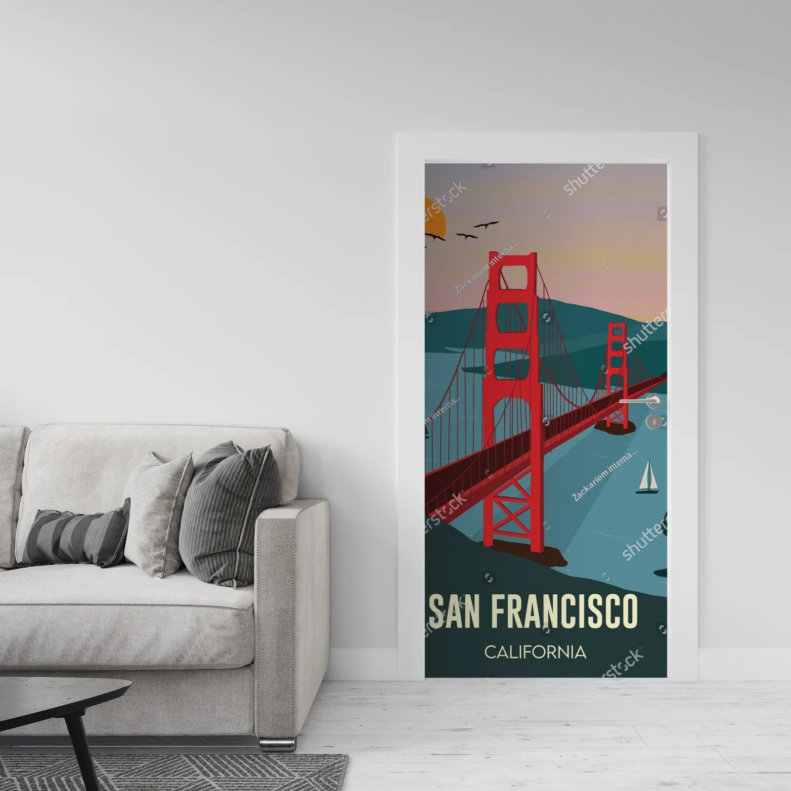 Zachód słońca nad mostem Golden Gate w San Francisco