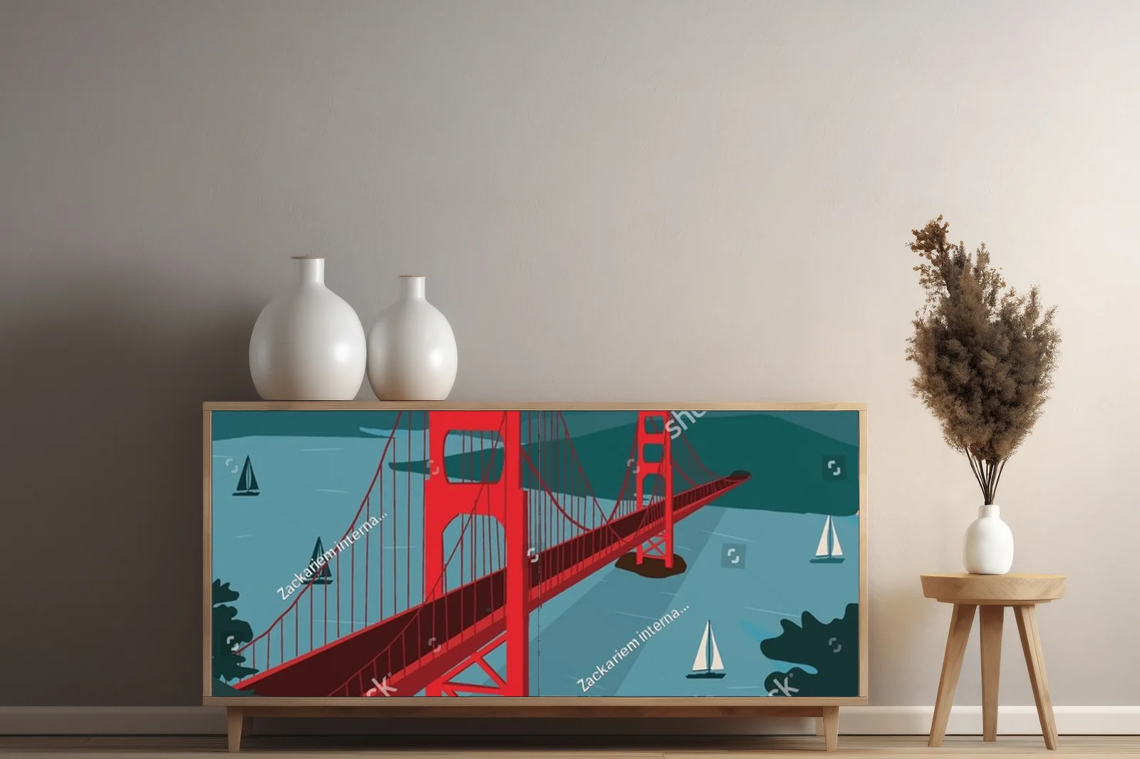 Zachód słońca nad mostem Golden Gate w San Francisco