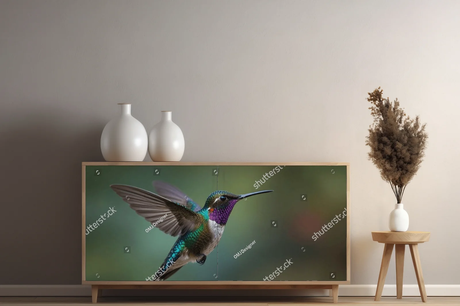 Kolorowe kolibry w tropikalnej scenerii