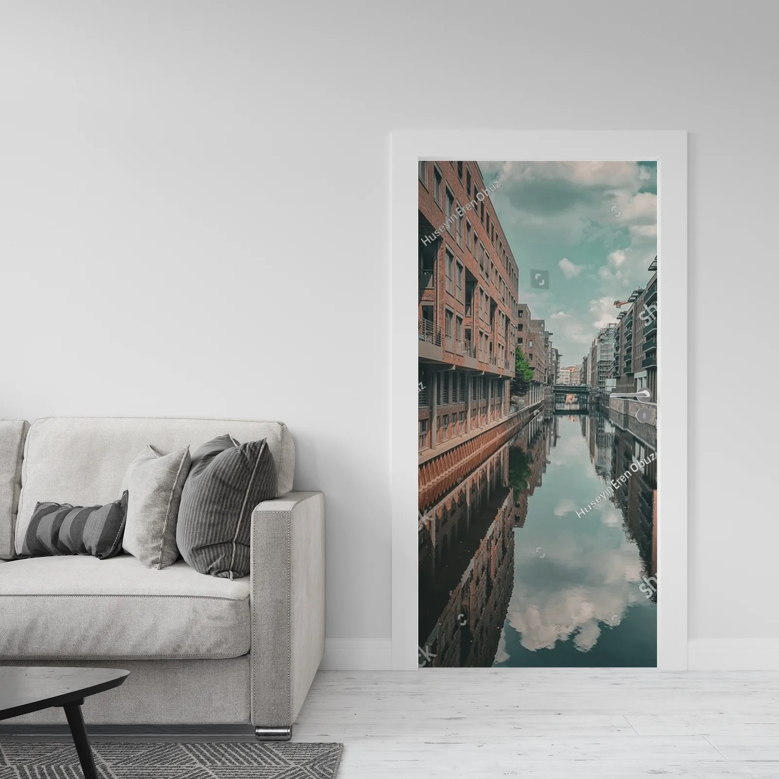 Spektakularna architektura Hamburg z błękitnym niebem