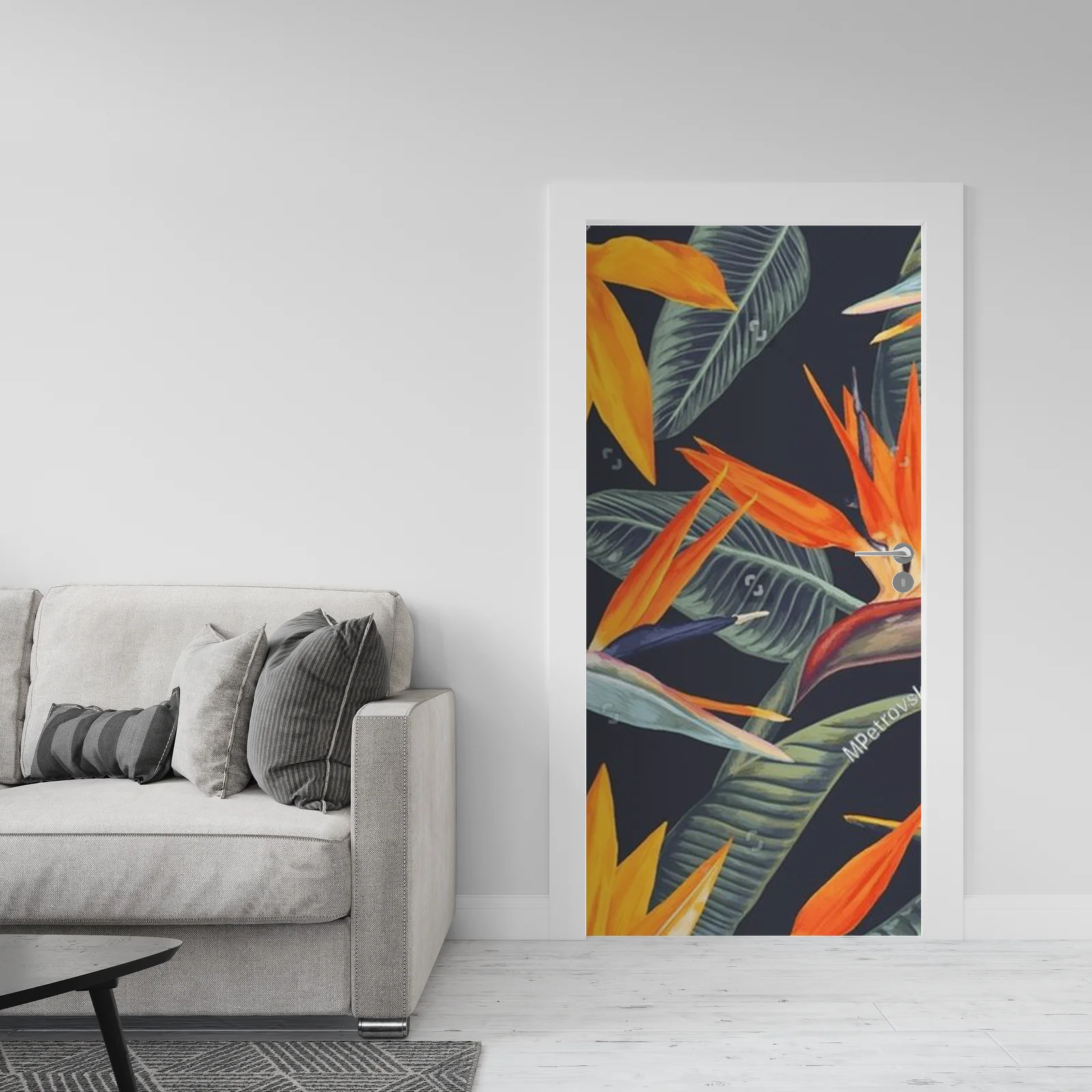 Rajska kompozycja Strelitzia w tropikalnych barwach
