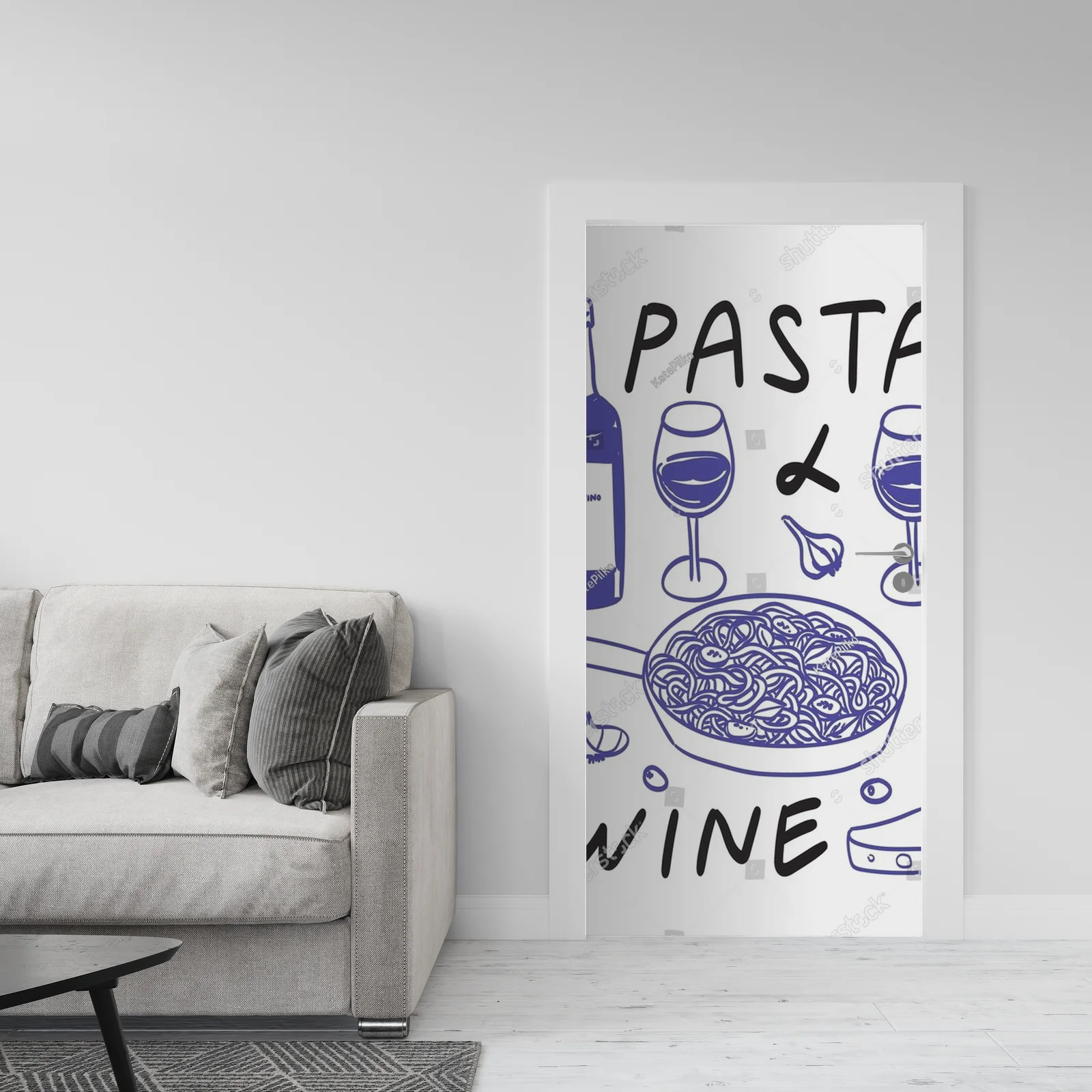 Czarujące wino i makaron w artystycznym stylu