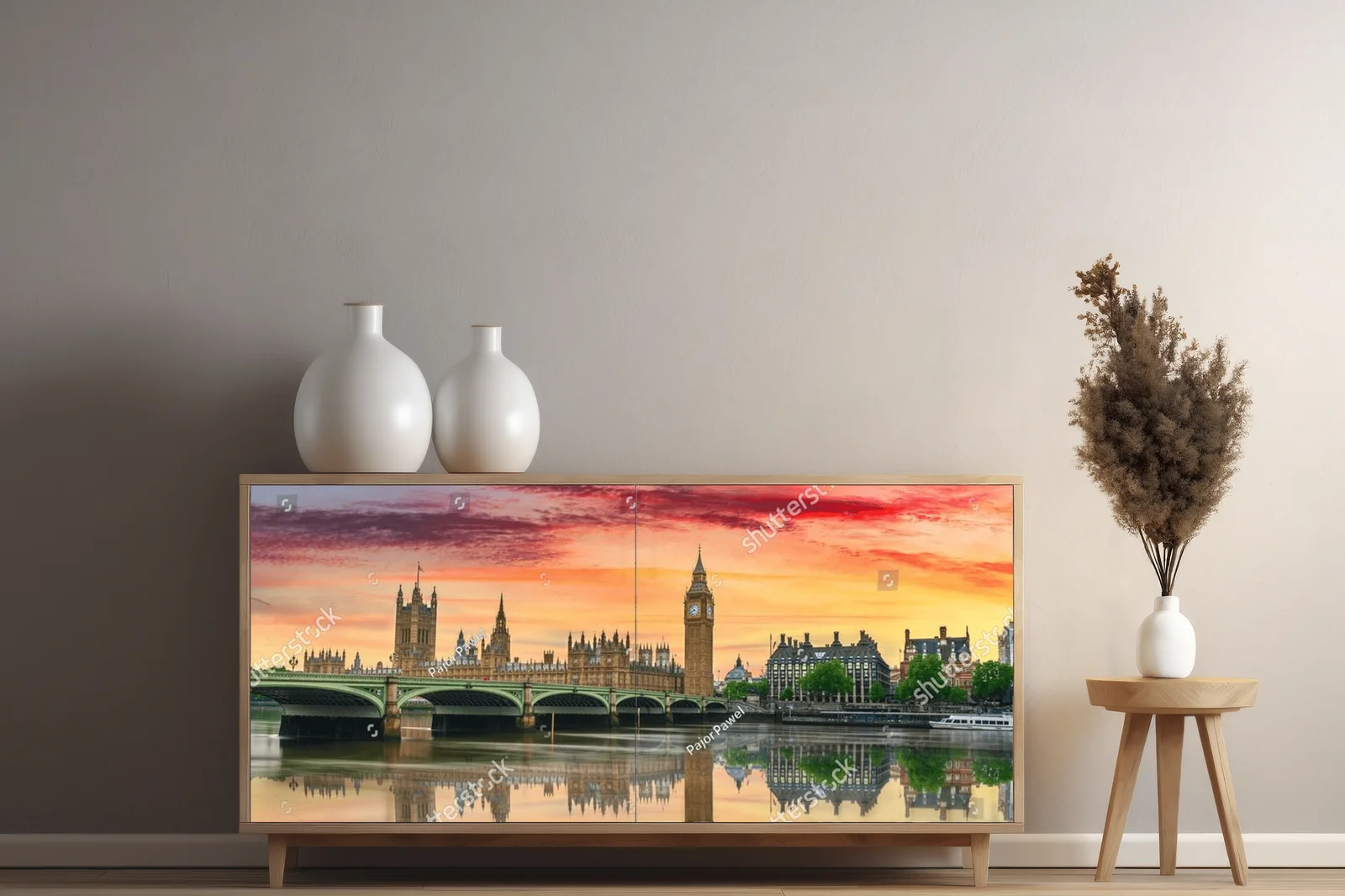 Wschód słońca nad Big Benem i Westminster Bridge