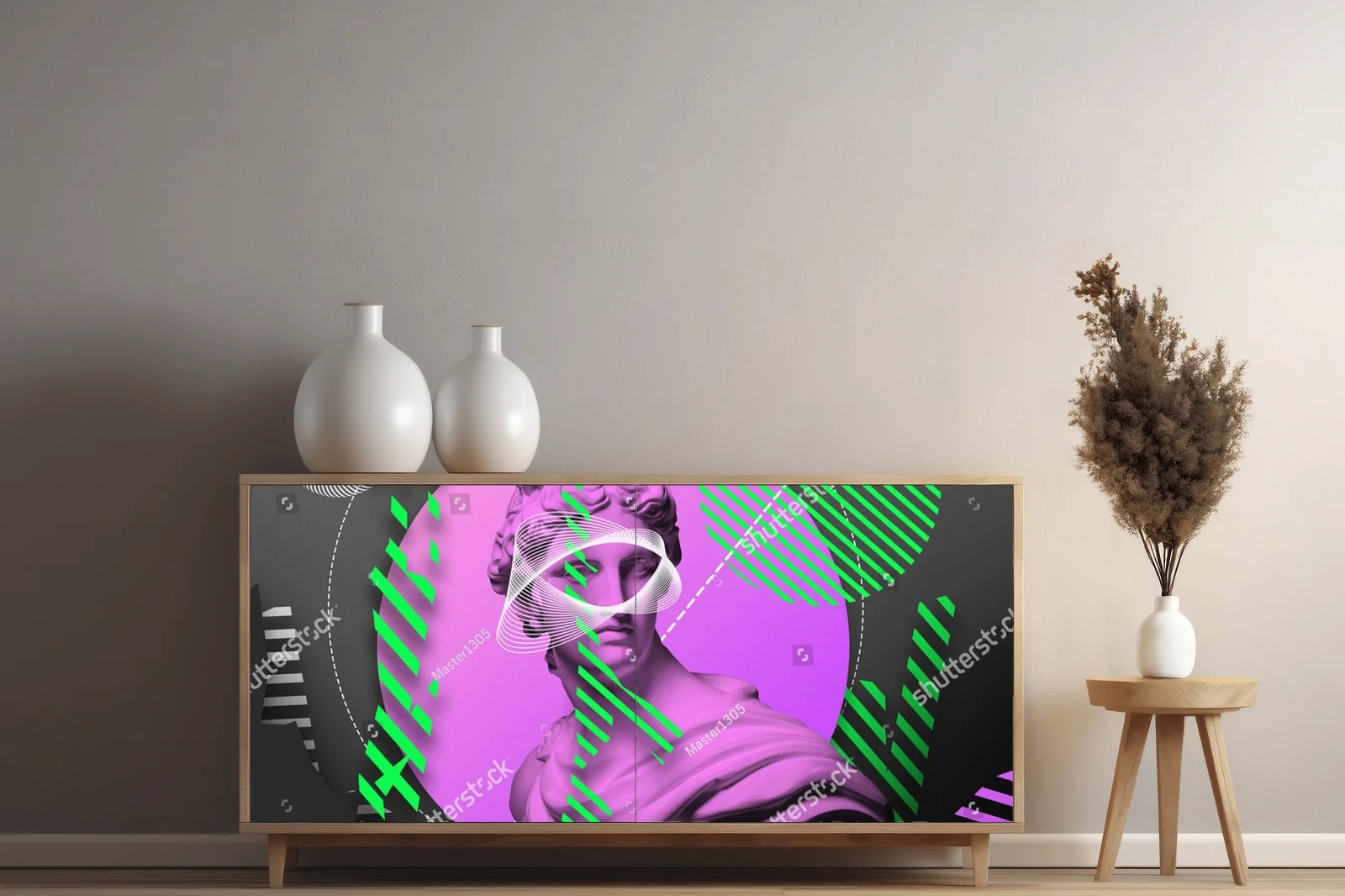 Nowoczesna kompozycja z neonowymi akcentami